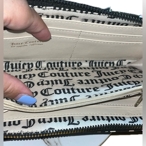 Juicy Couture ‘Pick Ur Petal’ Black  Wallet & Card Organizer, bow on front - Picture 7 of 13